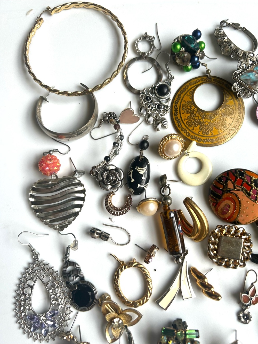 VTG Single Earring Lot Sterling Silver Plated Signed Costume Jewelry Craft DIY - Picture 3 of 9